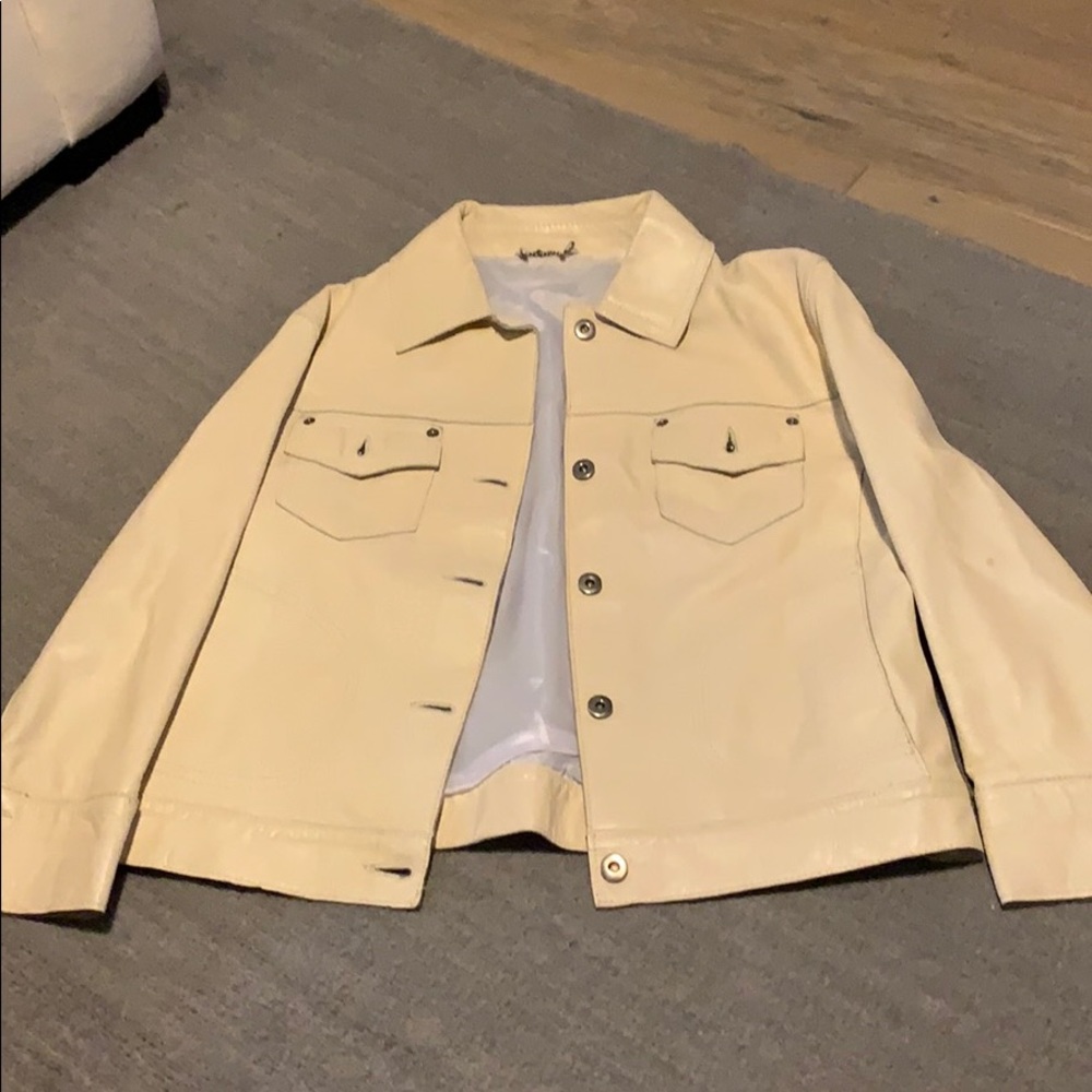 Peruzzi Cream Leather Jacket